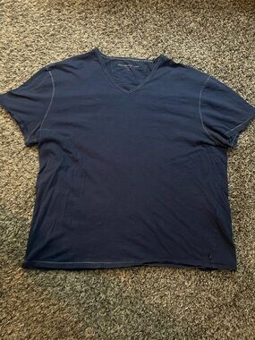 John Varvatos Navy Blue V-Neck Shirt